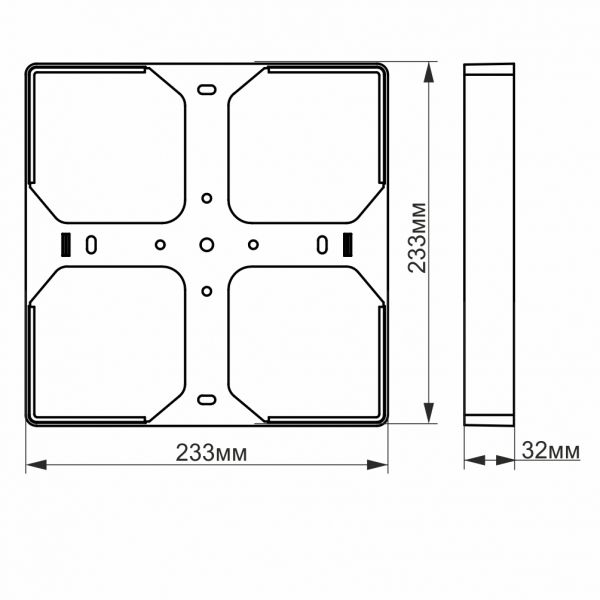 Рамка накладного монтажу безрамкового квадратного світильника VIDEX (VL-DLFS-33SF)