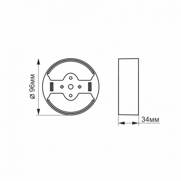 Рамка накладного монтажу безрамкового круглого світильника VIDEX (VL-DLFR-09SF)