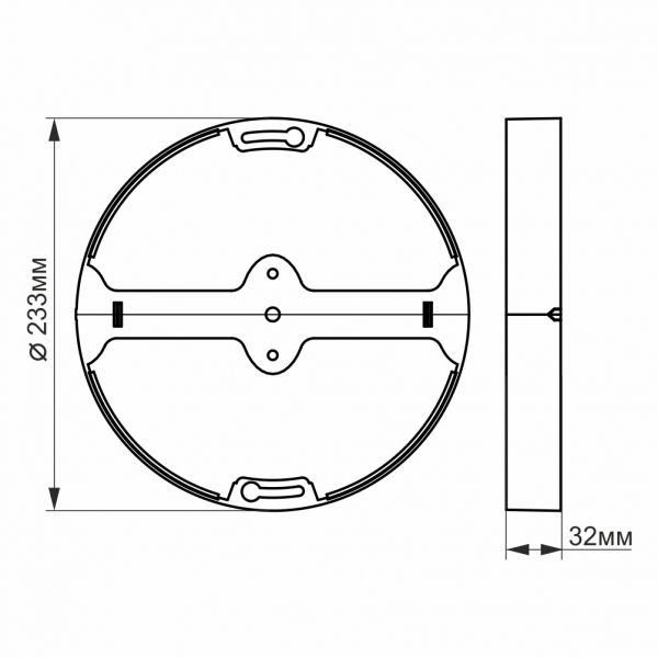 Рамка накладного монтажа безрамочного круглого светильника VIDEX (VL-DLFR-33SF)