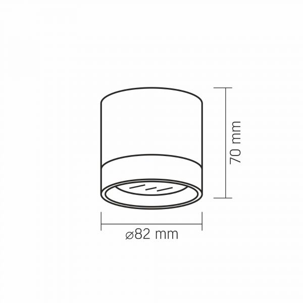 Світильник VIDEX IP44 під лампу GX53 накладний Білий VL-SPF19A-W