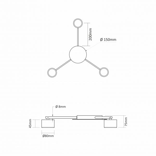 Світильник VIDEX під лампу 3xGX53 накладний Білий VL-SPF20B-W