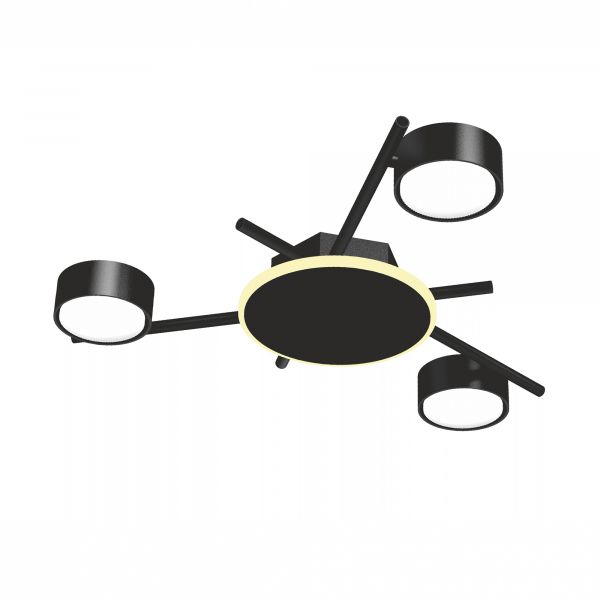 Світильник VIDEX під лампу 3xGX53 накладний з підсвіткою чорний VL-SPF20B-BB