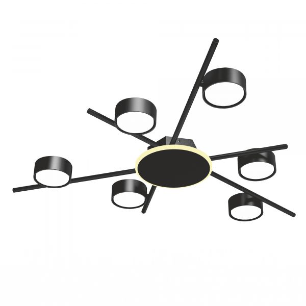 Світильник VIDEX під лампу 6xGX53 накладний з підсвіткою чорний VL-SPF22B-BB