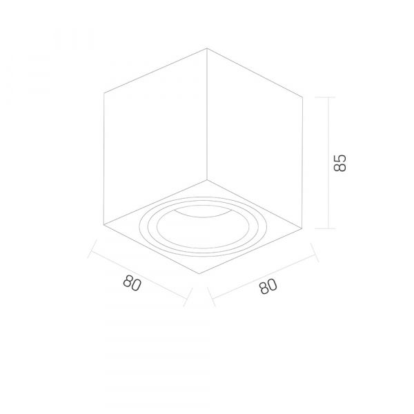 Світильник VIDEX під лампу GU10 SPF01 накладний чорний