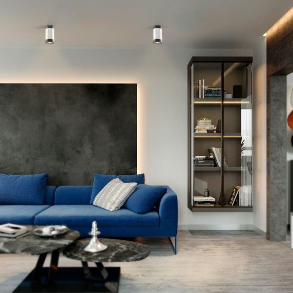 Светильник VIDEX под лампу GU10 SPF03A черный накладной + серебристая призма