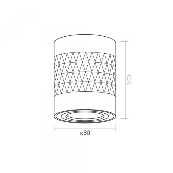 Світильник VIDEX під лампу GU10 SPF04A накладний білий + біла призма