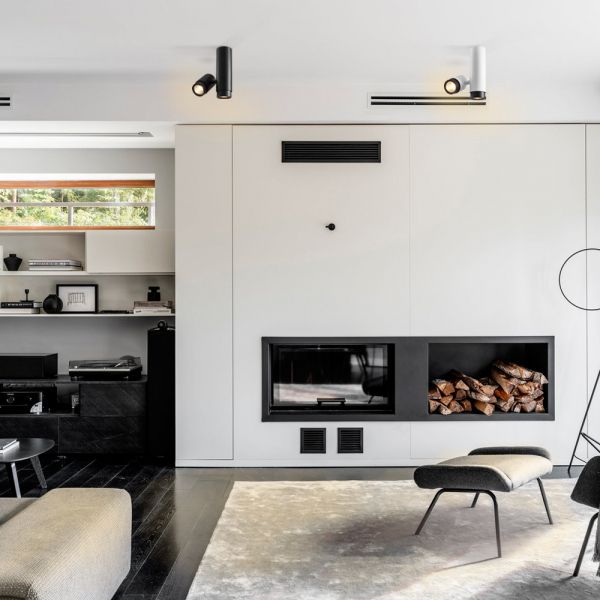 Светильник VIDEX под лампу GU10 SPF07 поворотный накладной двойной белый + черное кольцо