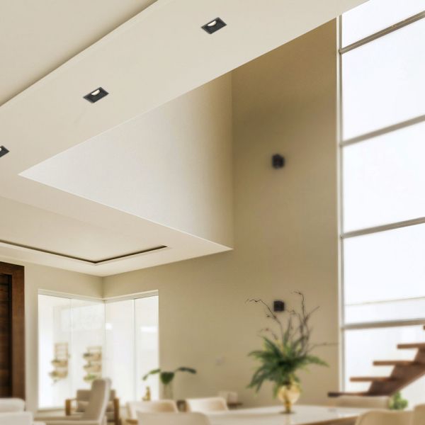 Світильник VIDEX під лампу GU10 врізний Квадрат Чорний VL-SPF09S-B