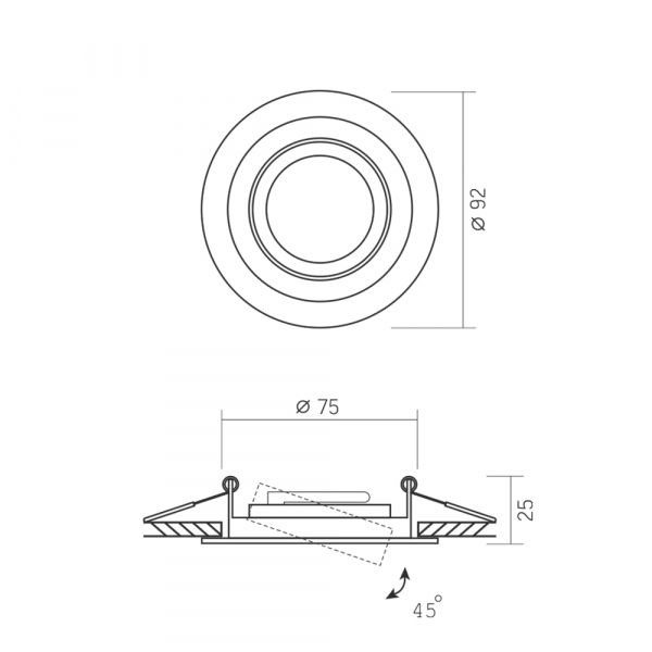 Світильник VIDEX під лампу GU10 врізний Круглий Білий VL-SPF08R-W