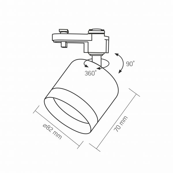 Светильник VIDEX под лампу GX53 трековый Черный VL-SPF17C-B