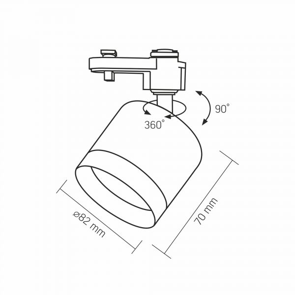 Светильник VIDEX под лампу GX53 трековый Черный VL-SPF17C-BP