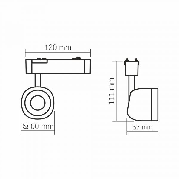 Светильник МАГНИТНЫЙ трековый VIDEX LA76B 8.5W 4000K 48V Black