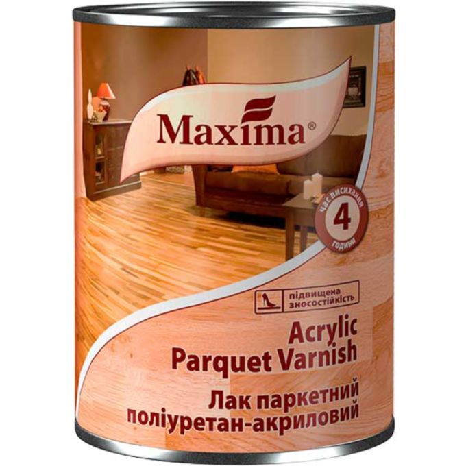 Лак Maxima Acrylic parquet varnish паркетный полиуретан-акриловый 2.5 л Глянцевый