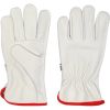 Рукавиці робочі біло з червоною крайкою YATO: бавовна + шкіра, р.10
