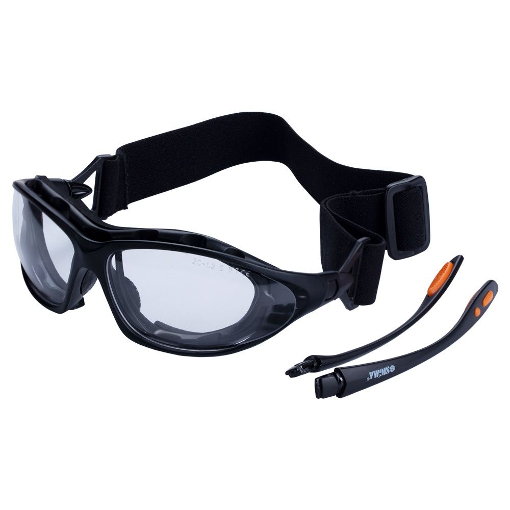 Набір окуляри захисні з обтюратором і змінними дужками Super Zoom anti-scratch, anti-fog (прозорі) S