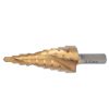 Свердло по металу східчасте HSS-TIN титанове зі спіральною канавкою Ø4-32мм, крок 2мм (блістер) SIGM