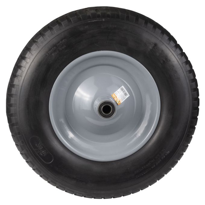 Колесо для тачки бескамерное полиуретановое 15" (4.00-8) 387×92мм ось Ø16мм длина 103мм FLORA (5058