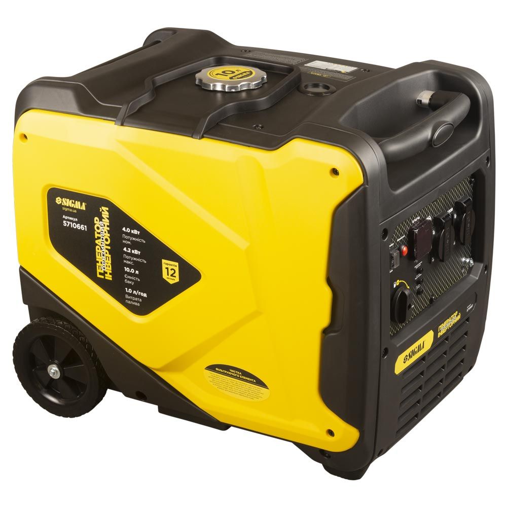 Генератор інверторний бензиновий 220В 4.0/4.2кВт 50дБ 4-х тактний ручний запуск SIGMA (5710661)