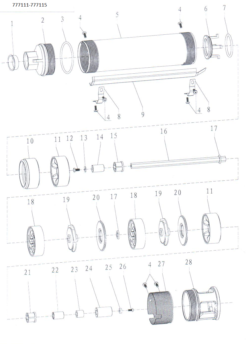 Насос відцентровий свердловинний 1.1кВт H 112(89)м Q 80(50)л/хв Ø94мм AQUATICA (DONGYIN) 3.5SDm3/20