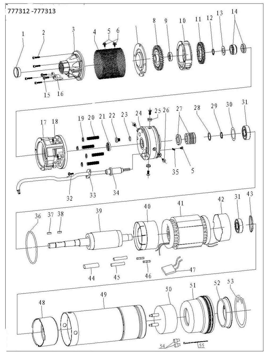 Насос вихровий свердловинний 1.1кВт H 100(38)м Q 45(30)л/хв Ø96мм DONGYIN 4SKm150 (777312)