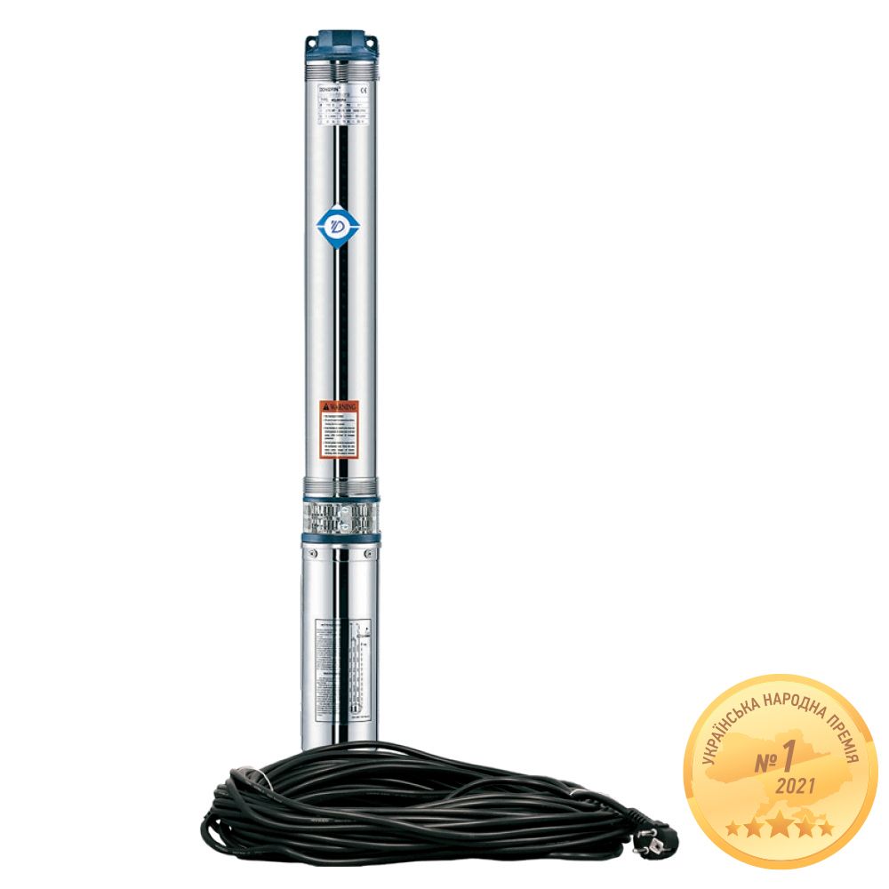 Насос відцентровий 1.5кВт H 169(131)м Q 55(35)л/хв Ø102мм 20м кабелю mid AQUATICA 4QJED3-24-1.5 (778