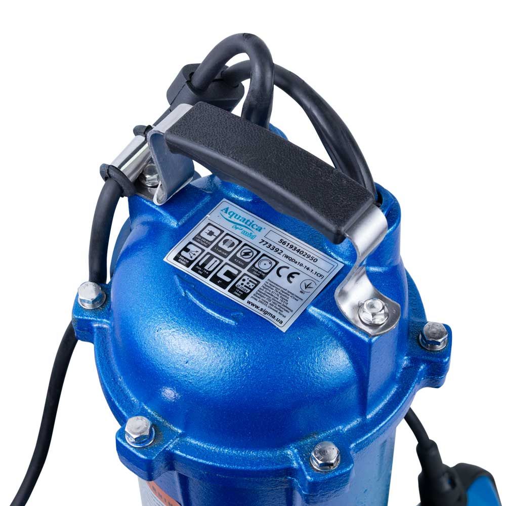 Насос канализационный 1.1кВт Hmax 14м Qmax 340л/мин с ножом AQUATICA mid (773392)