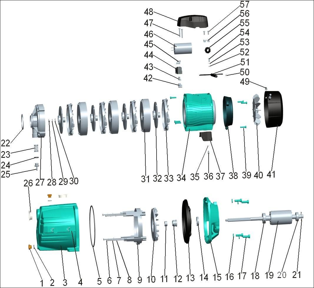 Насос центробежный многоступенчатый 0.6кВт Hmax 36м Qmax 90л/мин LEO 3.0 3ACm60 (775433)