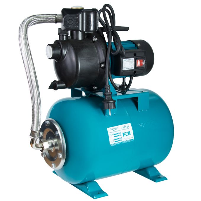 Станція 0.6кВт Hmax 35м Qmax 50л/хв пластик (самовсмоктуючий насос) 24л Україна AquaticaLEO EKJ-602P