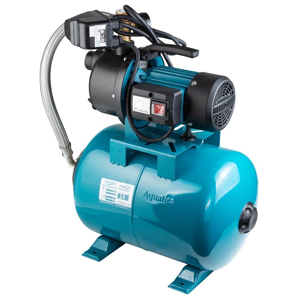 Станція 0.6кВт Hmax 35м Qmax 50л/хв пластик (самовсмоктуючий насос) 24л Україна AquaticaLEO EKJ-602P