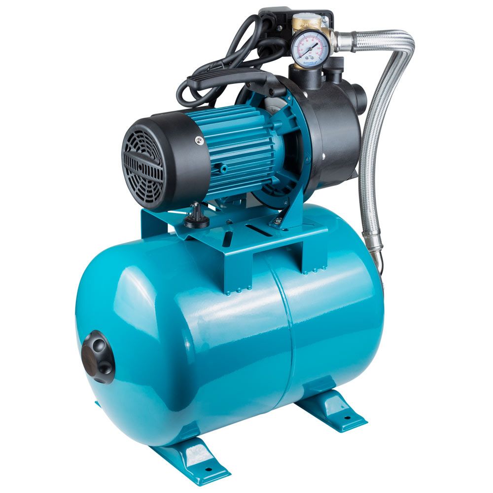 Станція 0.6кВт Hmax 35м Qmax 50л/хв пластик (самовсмоктуючий насос) 24л Україна AquaticaLEO EKJ-602P