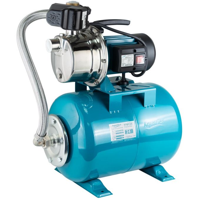 Станція 0.6кВт Hmax 35м Qmax 50л/хв (самовсмоктувальний насос нерж) 24л Україна AquaticaLEO EKJ-602S