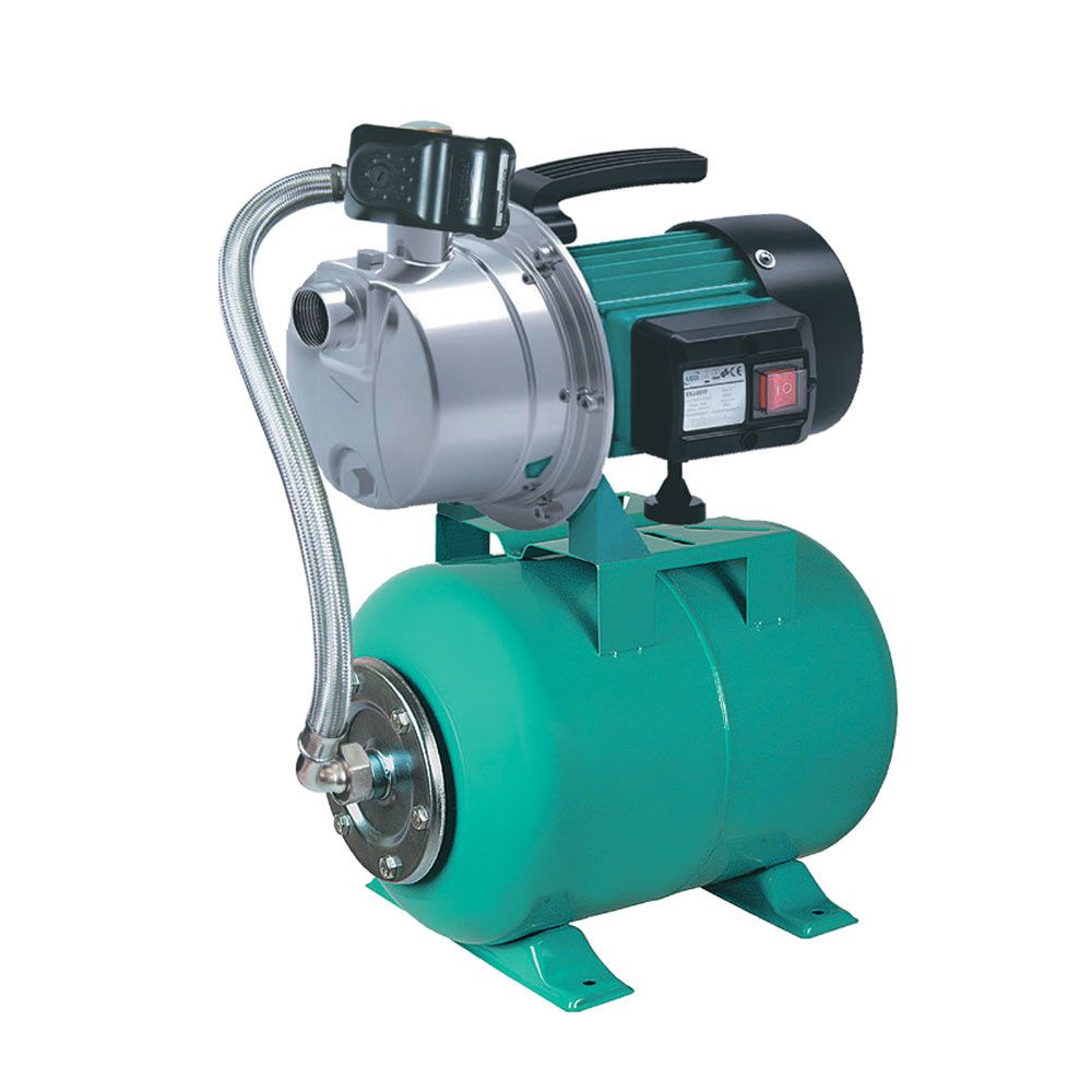 Станция 1.0кВт Hmax 44м Qmax 73л/мин (самовсасывающий насос нерж) 24л Украина LEO EKJ-1002SA5/UA (