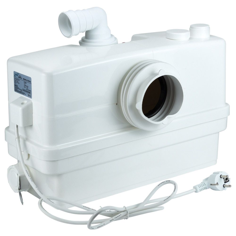Станція каналізаційна 0.6кВт Hmax 8.5м Qmax 110л/хв 3 входу + фронтальний вхід 90мм LEO 3.0 WC601A (