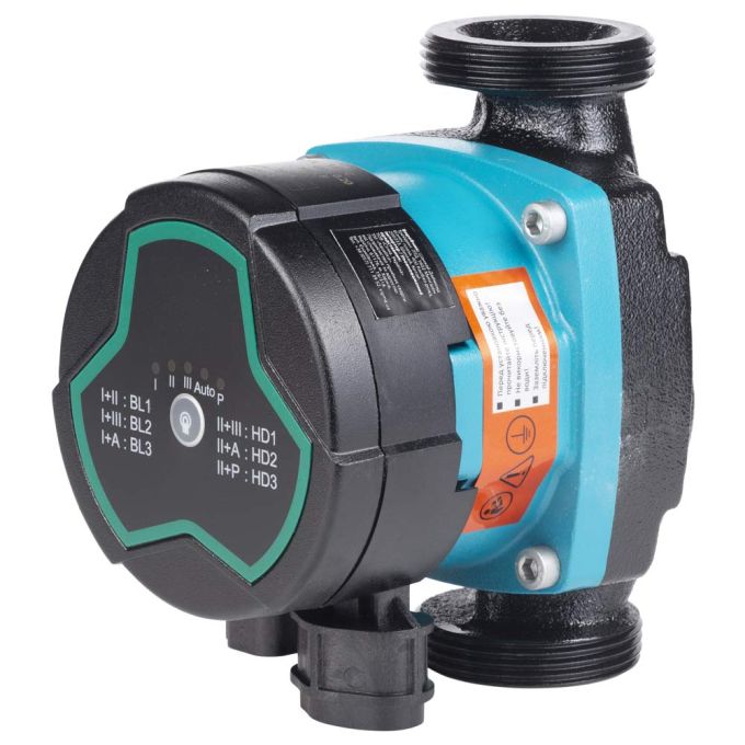 Насос циркуляционный энергосберегающий 5-25Вт Hmax 4м Qmax 47л/мин Ø1½" 130мм + гайки Ø1" AQUATICA GPA