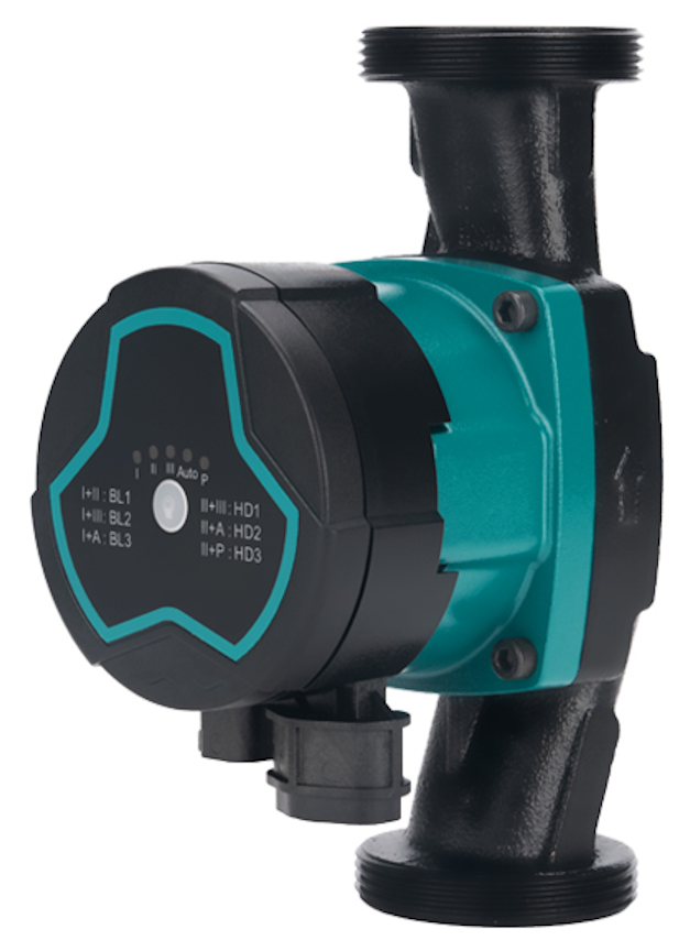 Насос циркуляционный энергосберегающий 5-25Вт Hmax 4м Qmax 47л/мин Ø1½" 180мм + гайки Ø1" AQUATICA GPA