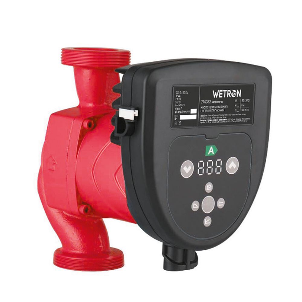 Насос циркуляційний енергозберігаючий 50-130Вт Hmax 8м Qmax 130л/хв Ø2″ 180мм + гайки Ø1¼″ WETRON (7
