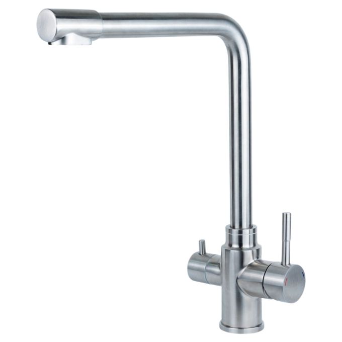 Змішувач KT Ø35 для кухні гусак з виходом для питної води на гайці SS AQUATICA KT-4B770P (9722121)