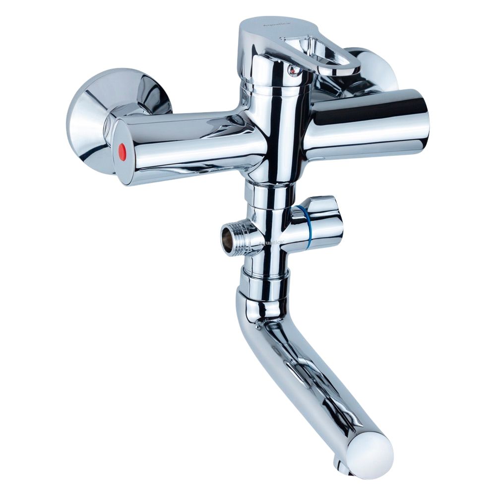 Змішувач HL Ø35 для ванни гусак прямий 150мм дивертор внесений картріджний AQUATICA HL-3C130C (97342