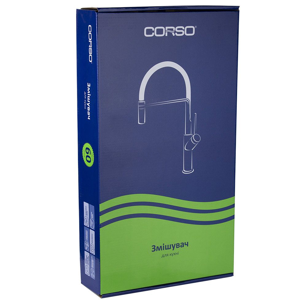 Смеситель COMO Ø35 для кухни Г-излив на гайке CORSO 9611100 (BF-4B229C)