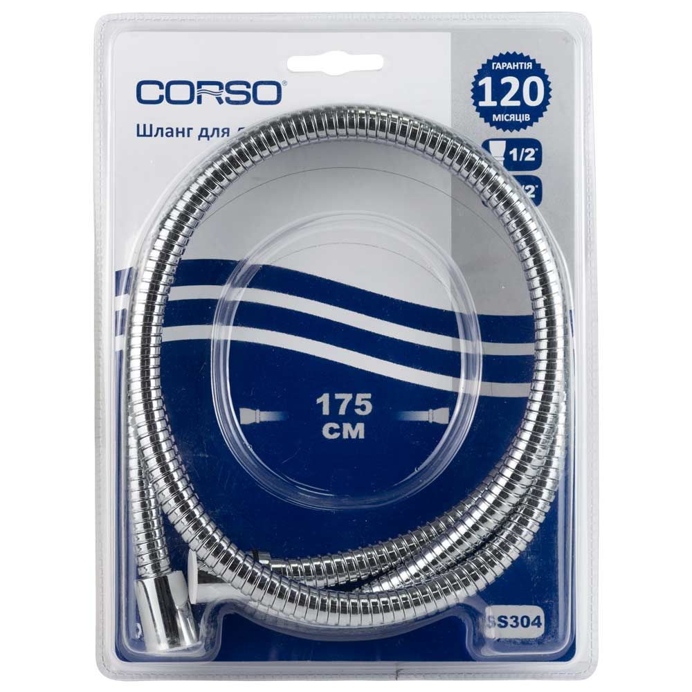 Шланг для душу ½" хромований з підшипником 175см CORSO XB-4136 (9691912)
