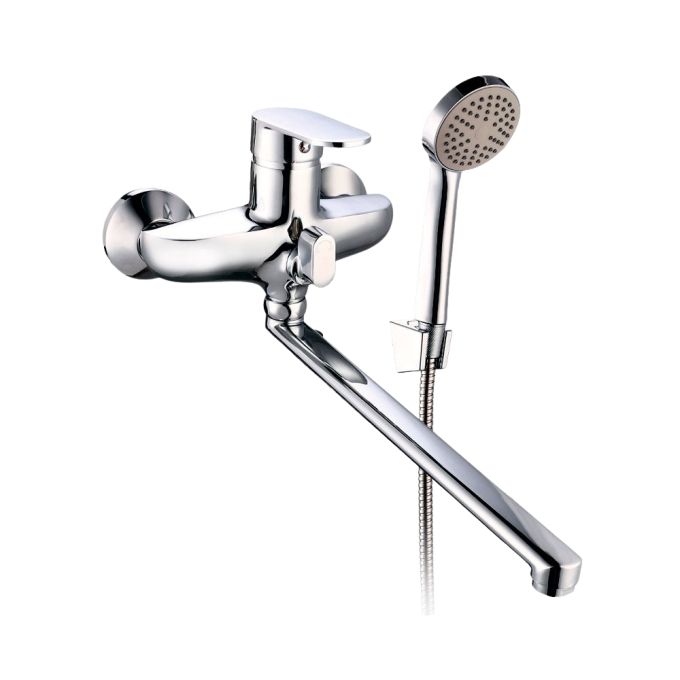 Змішувач s33 Ø40 для ванни гусак прямий 350мм дивертор вбудований картріджний AQUATICA (9733220)