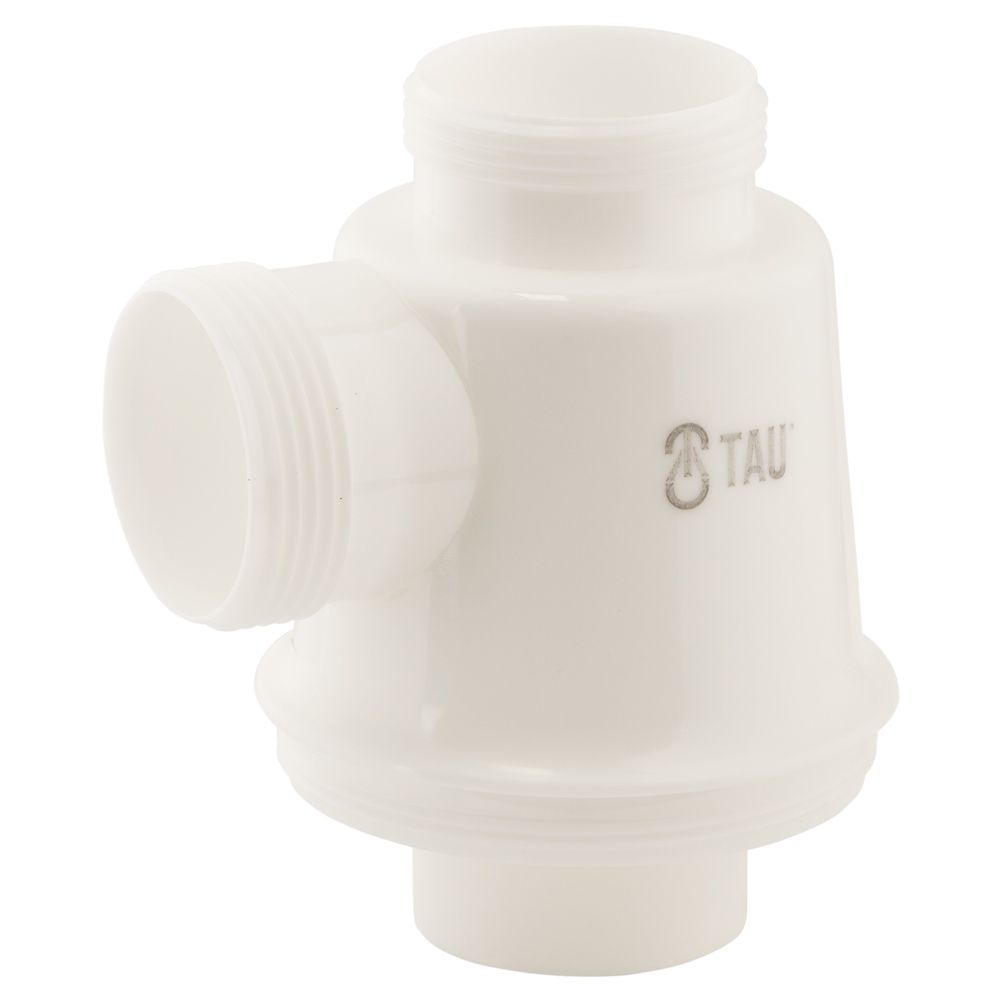 Сифон для кухонної мийки з пластиковим випуском 3½" підведенням під пральну машину квадратним переливом і гнучким відведенням Ø40/50мм (чорний) Tau