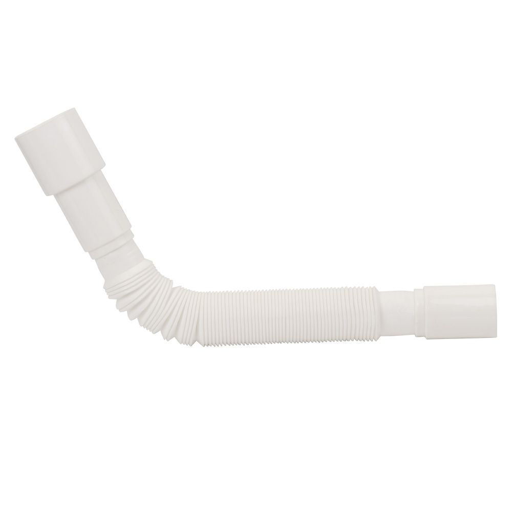 Сифон для кухонної мийки з нержавіючим випуском 3½" круглим переливом і гнучким відведенням Ø40/50мм