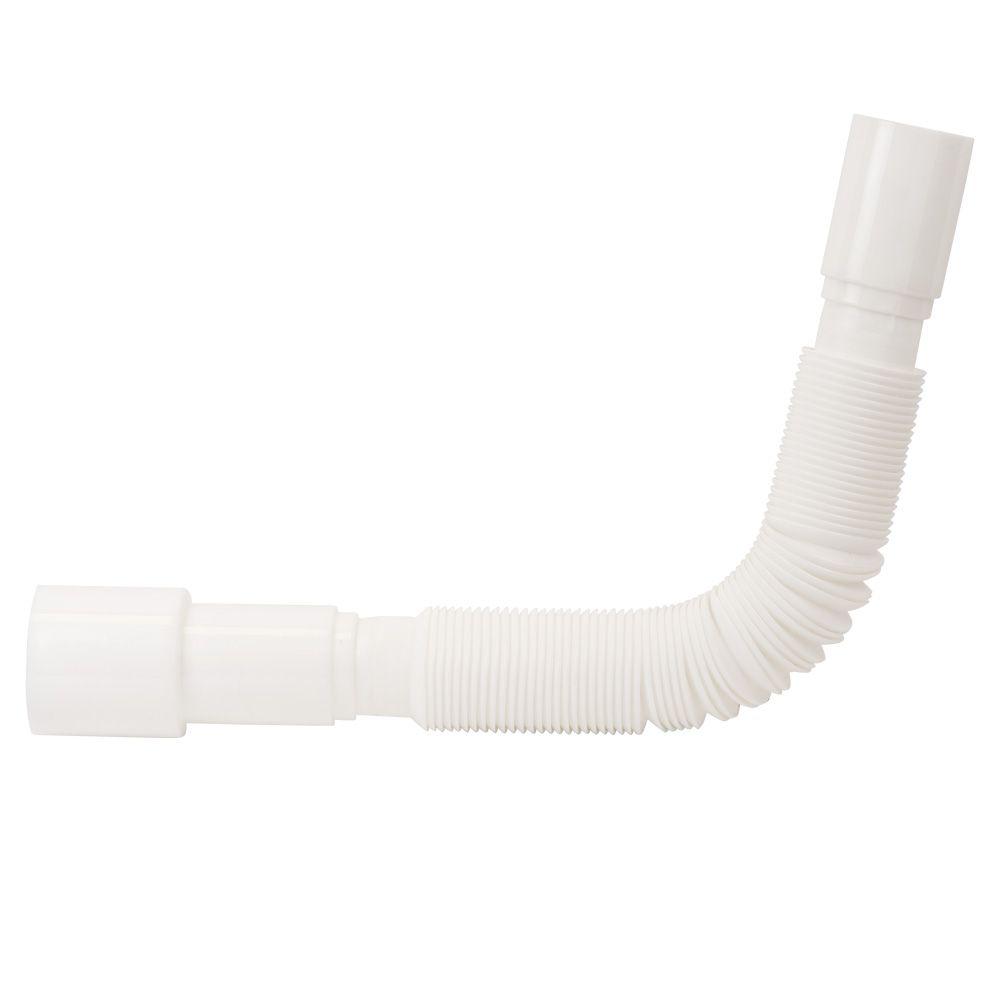 Сифон для кухонної мийки з нержавіючим випуском 3½" квадратним переливом і гнучким відведенням Ø40/5