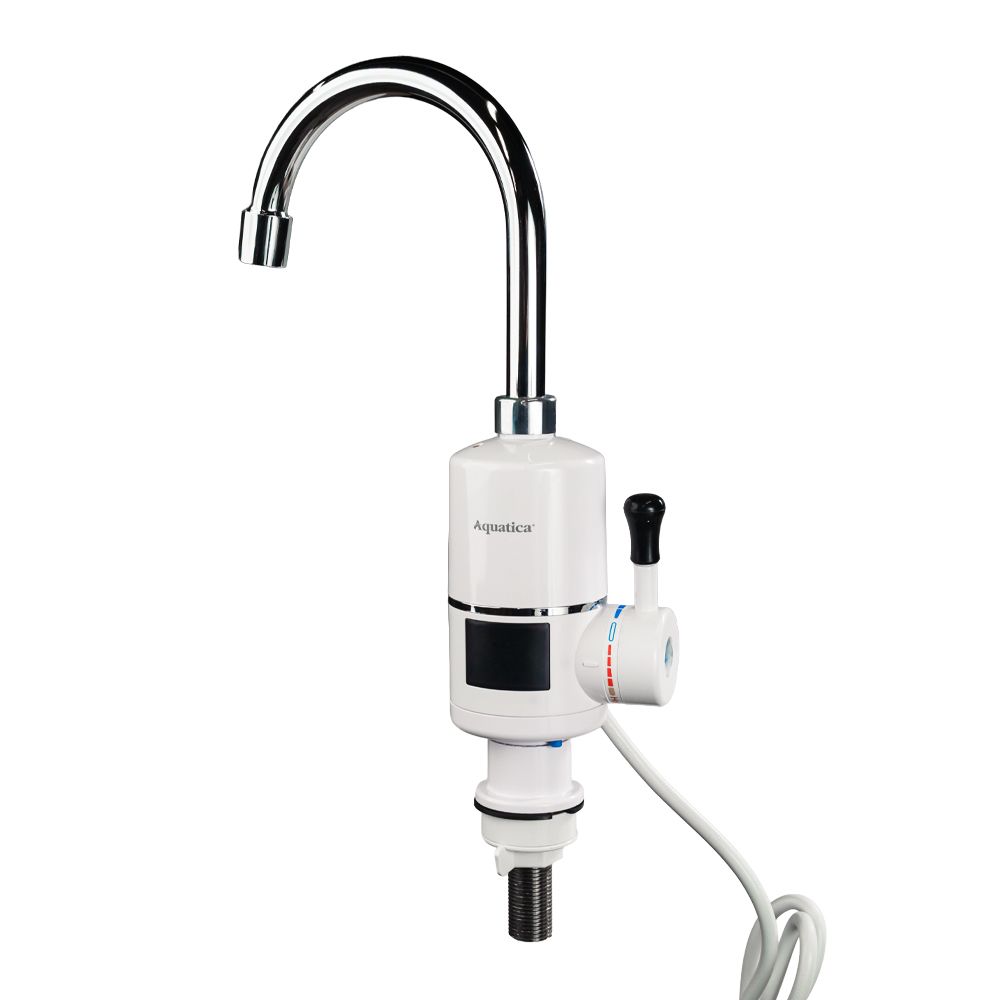 Кран-водонагреватель проточный s96 3.3кВт для кухни  с индикатором и термостатом AQUА