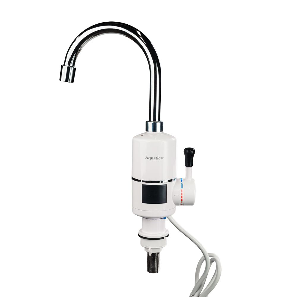 Кран-водонагреватель проточный s96 3.3кВт для кухни  с индикатором и термостатом AQUА