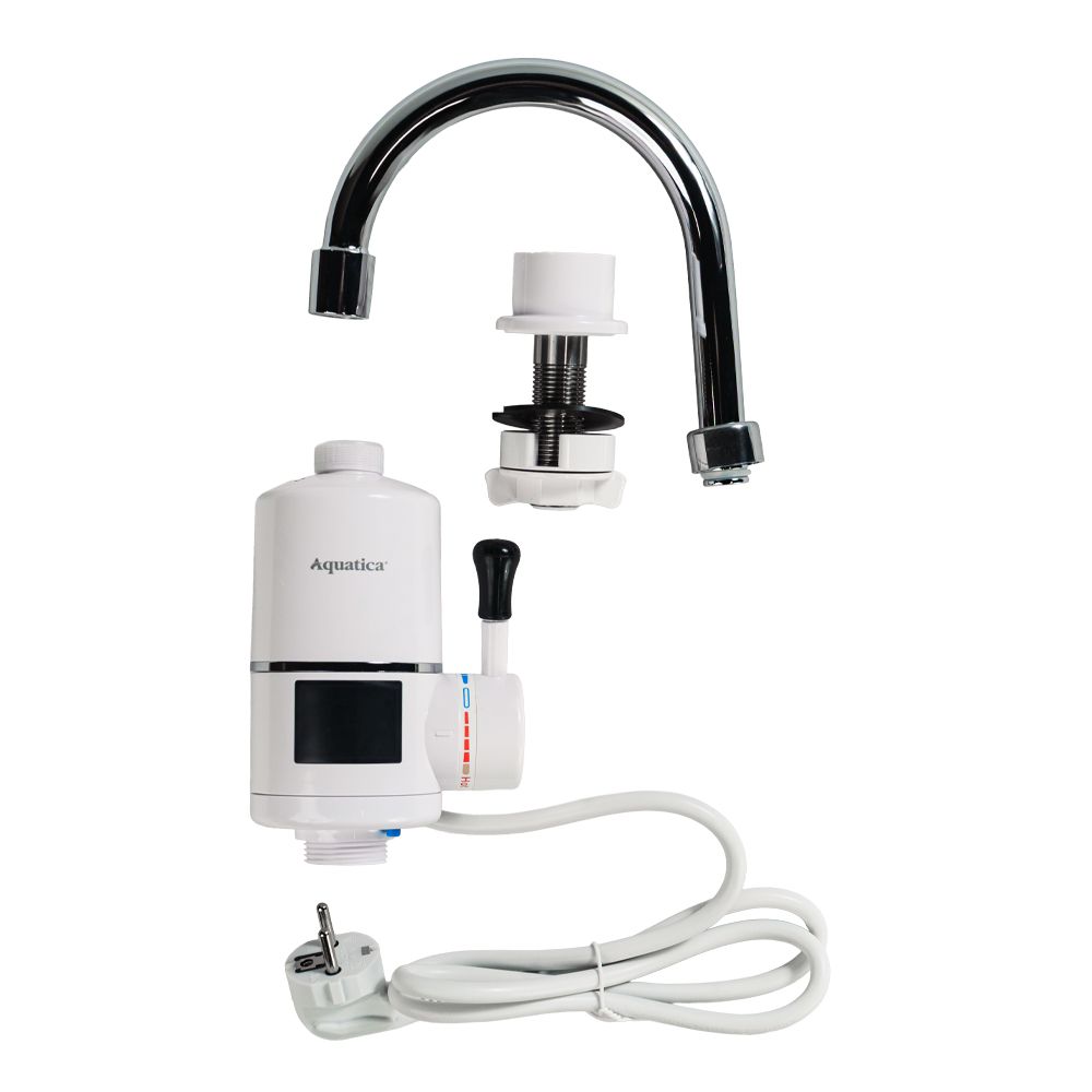 Кран-водонагреватель проточный s96 3.3кВт для кухни  с индикатором и термостатом AQUА