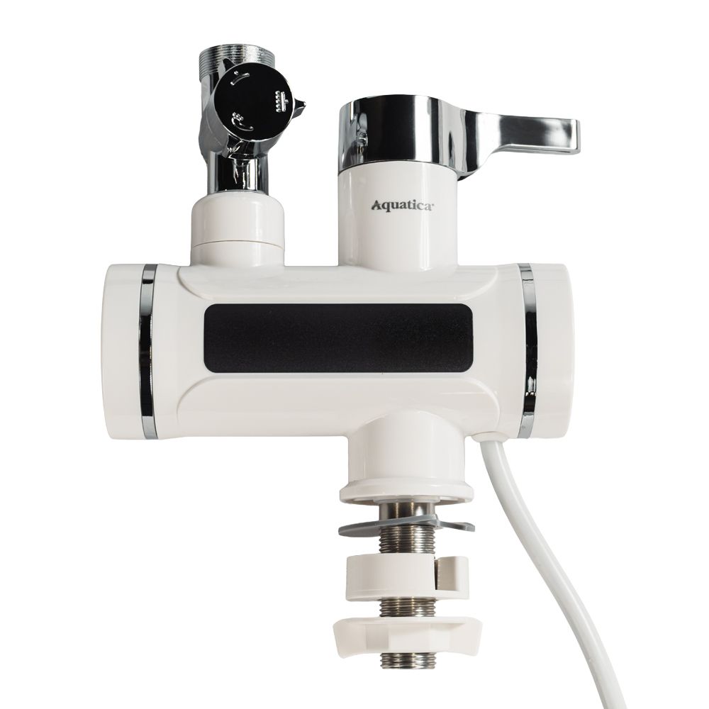 Кран-водонагреватель проточный s98 3.0кВт для ванны вылив ухо на гайке с дисплеем AQUATICA (9798203)