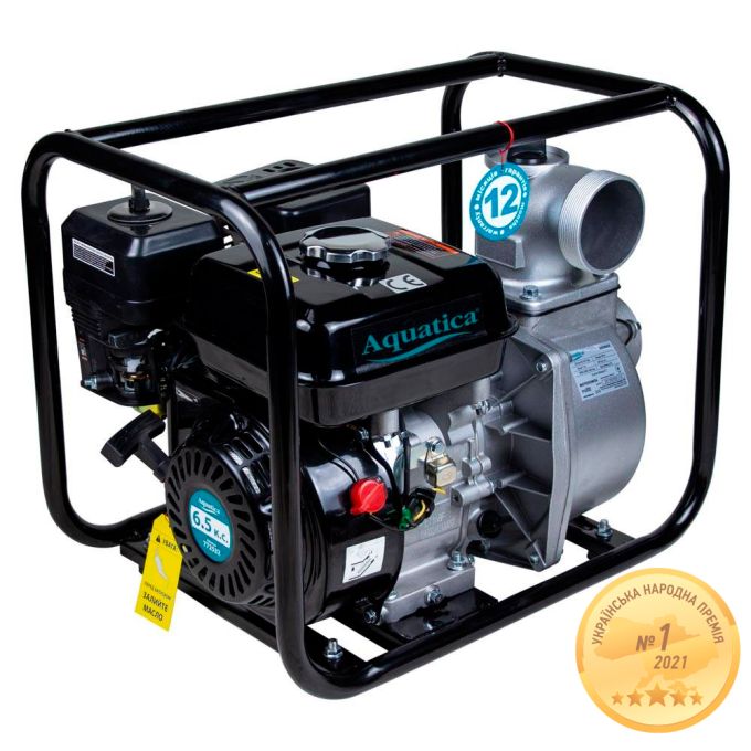 Мотопомпа 7.5 л.с. Hmax 30м Qmax 70м³/ч (4-х тактный) AQUATICA AQ30CX (772532)