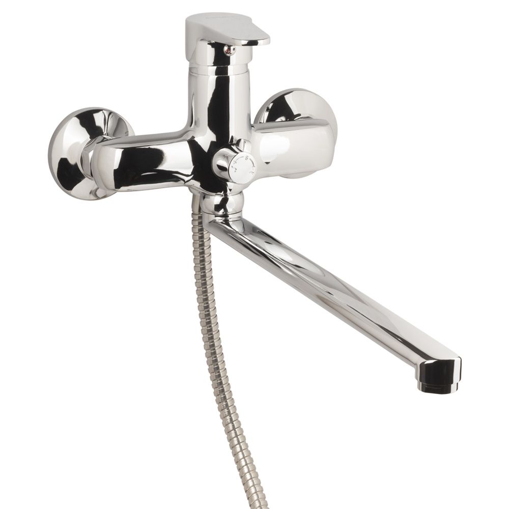 Смеситель s31 Ø35 для ванны излив прямой 350мм дивертор встроенный картриджный AQUATICA (9731220)